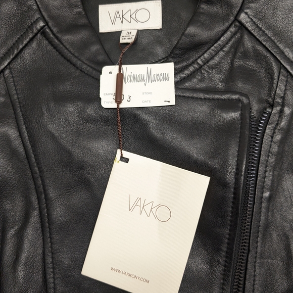 Vakko Black Women's Leather Jacket Size Medium - Picture 7 of 12